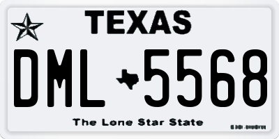 TX license plate DML5568