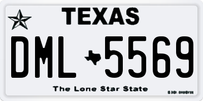 TX license plate DML5569