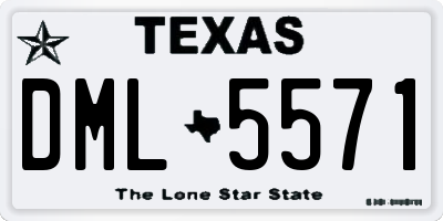 TX license plate DML5571