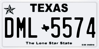 TX license plate DML5574