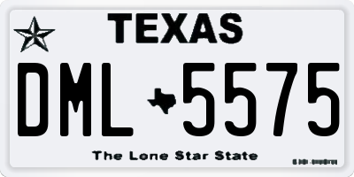 TX license plate DML5575