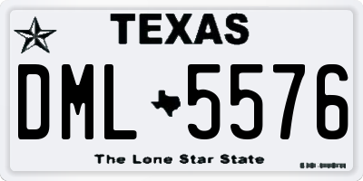 TX license plate DML5576
