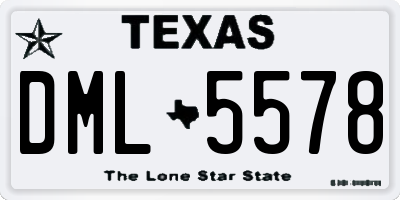 TX license plate DML5578