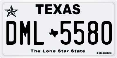 TX license plate DML5580