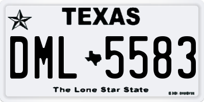 TX license plate DML5583