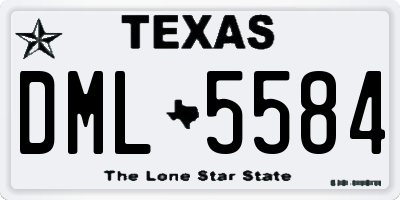TX license plate DML5584