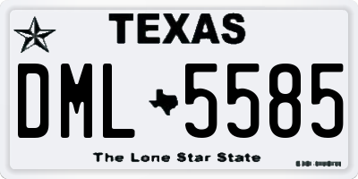 TX license plate DML5585