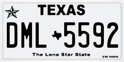 TX license plate DML5592