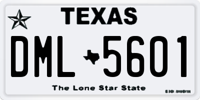 TX license plate DML5601