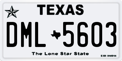 TX license plate DML5603