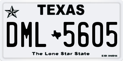 TX license plate DML5605