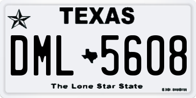 TX license plate DML5608