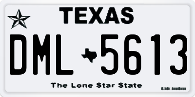 TX license plate DML5613