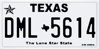 TX license plate DML5614