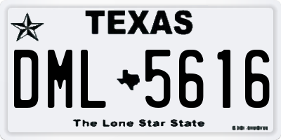 TX license plate DML5616