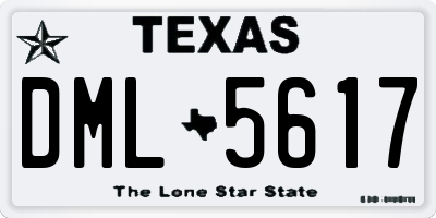 TX license plate DML5617