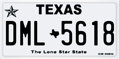 TX license plate DML5618