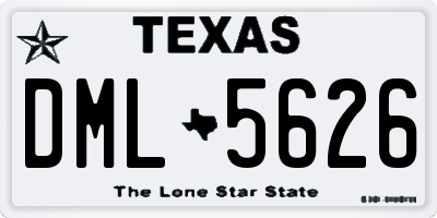 TX license plate DML5626