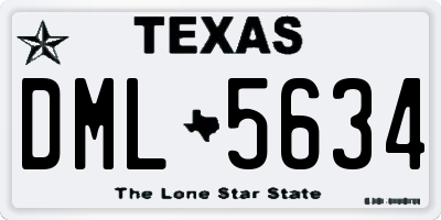 TX license plate DML5634