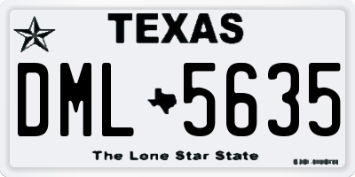 TX license plate DML5635