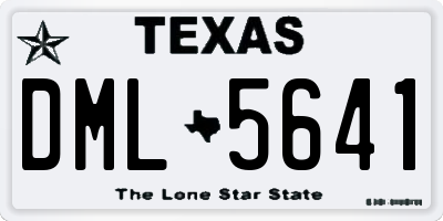 TX license plate DML5641