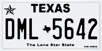 TX license plate DML5642