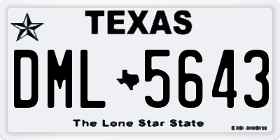 TX license plate DML5643