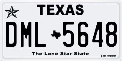 TX license plate DML5648