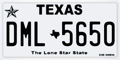 TX license plate DML5650
