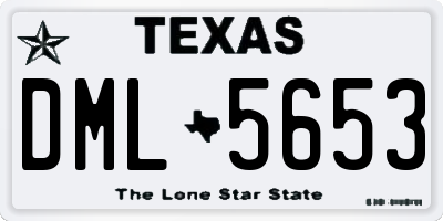 TX license plate DML5653