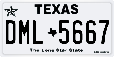 TX license plate DML5667