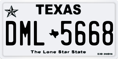 TX license plate DML5668