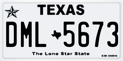 TX license plate DML5673