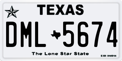 TX license plate DML5674