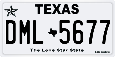 TX license plate DML5677