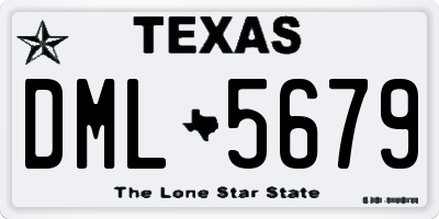 TX license plate DML5679