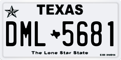 TX license plate DML5681