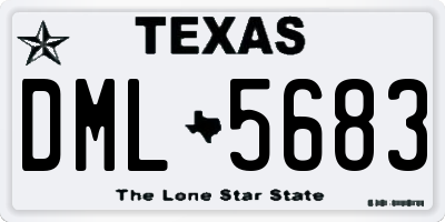 TX license plate DML5683