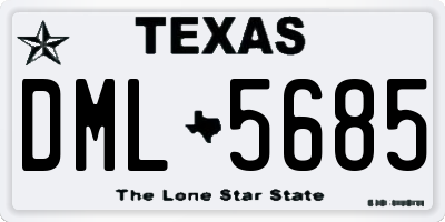 TX license plate DML5685