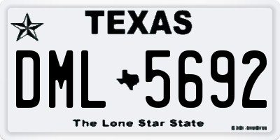 TX license plate DML5692