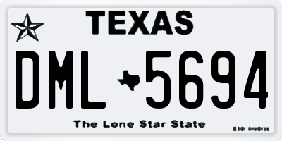 TX license plate DML5694