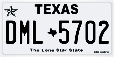 TX license plate DML5702