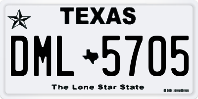 TX license plate DML5705