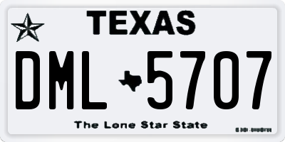 TX license plate DML5707
