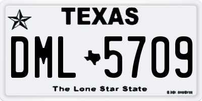 TX license plate DML5709
