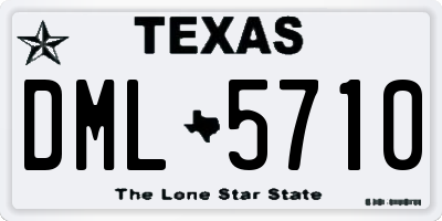 TX license plate DML5710