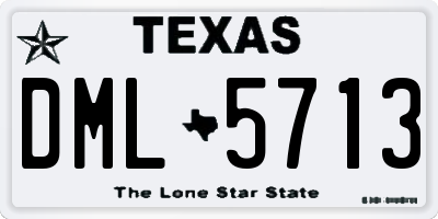 TX license plate DML5713