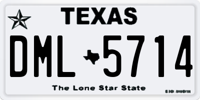 TX license plate DML5714