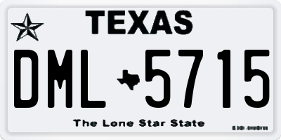 TX license plate DML5715