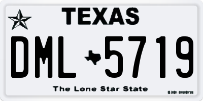 TX license plate DML5719